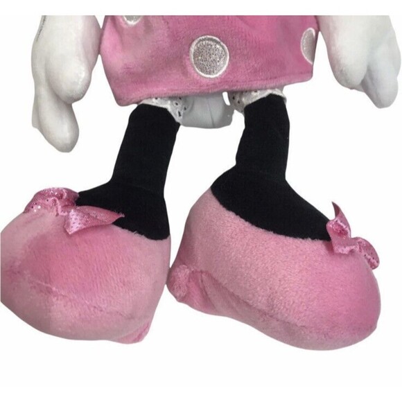 Disney Minnie Mouse 14" Pink Polka Dot Dress and Hair Bow Plush Stuffed Animal - Picture 4 of 6